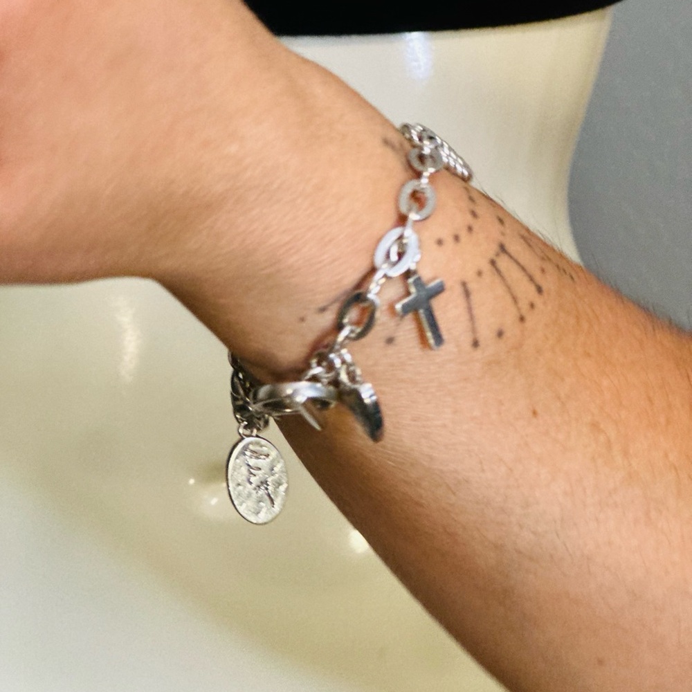 Sterling Silver Charm Chain Bracelet - Picture 4 of 7